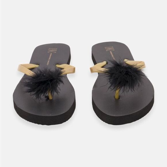 INC Women Plain Slip On Slippers, Black - Picture 2 of 7